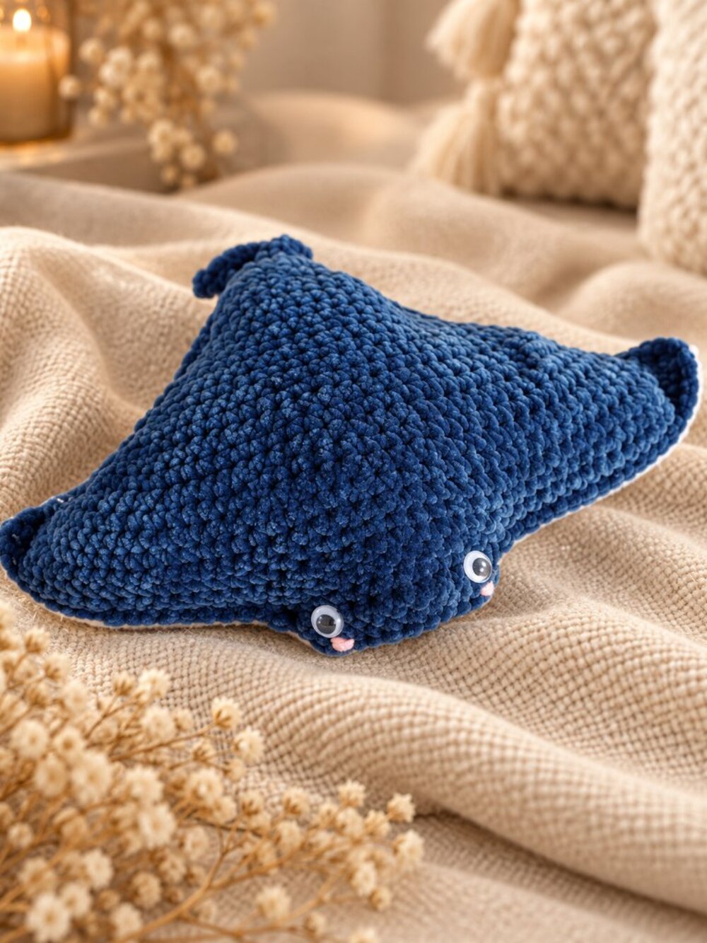 Handmade Plush Stingray Pillow